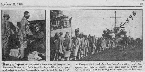 Newspaper clipping Japanese on ship